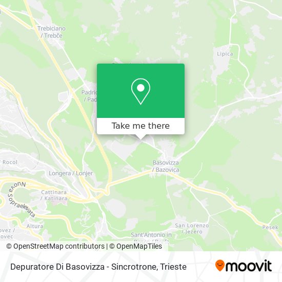 Depuratore Di Basovizza - Sincrotrone map