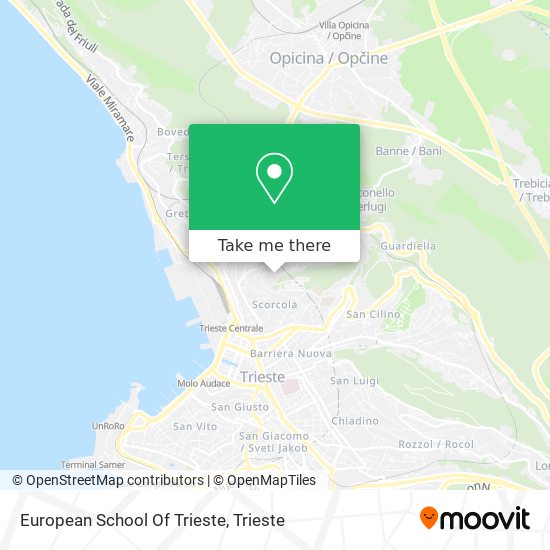 European School Of Trieste map