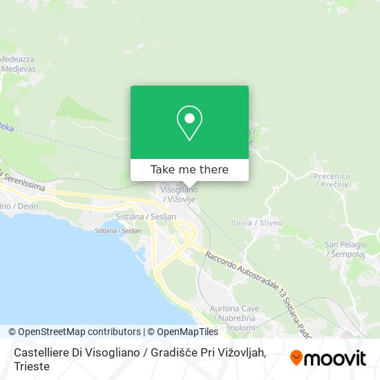 Castelliere Di Visogliano / Gradišče Pri Vižovljah map