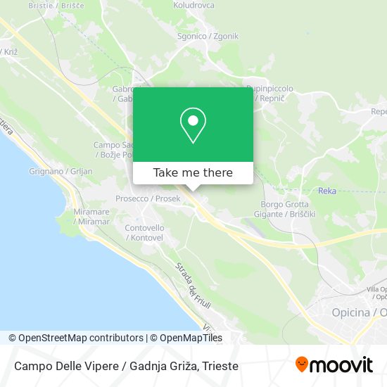 Campo Delle Vipere / Gadnja Griža map
