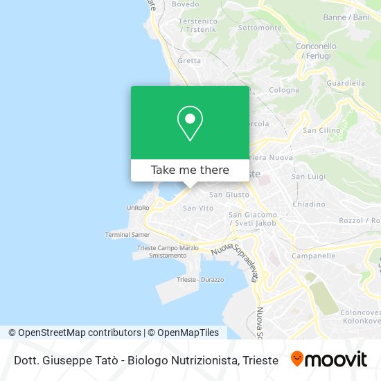 Dott. Giuseppe Tatò - Biologo Nutrizionista map