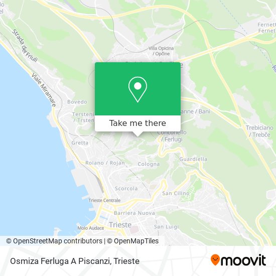 Osmiza Ferluga A Piscanzi map