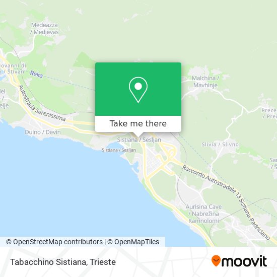 Tabacchino Sistiana map