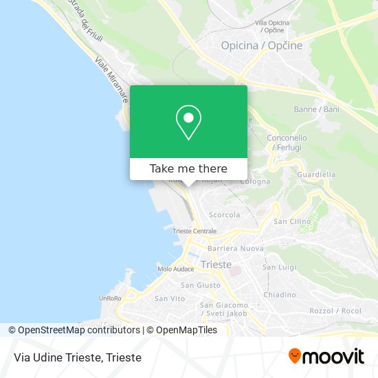 Via Udine Trieste map