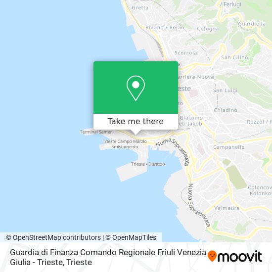 Guardia di Finanza Comando Regionale Friuli Venezia Giulia - Trieste map
