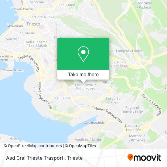 Asd Cral Trieste Trasporti map