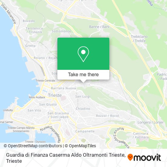 Guardia di Finanza Caserma Aldo Oltramonti Trieste map