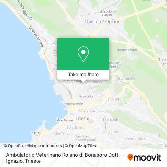 Ambulatorio Veterinario Roiano di Bonasoro Dott. Ignazio map