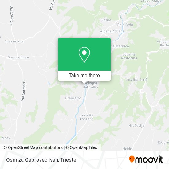 Osmiza Gabrovec Ivan map