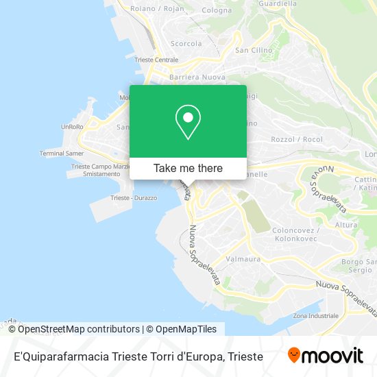 E'Quiparafarmacia Trieste Torri d'Europa map