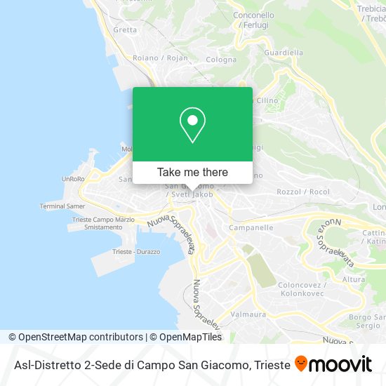 Asl-Distretto 2-Sede di Campo San Giacomo map