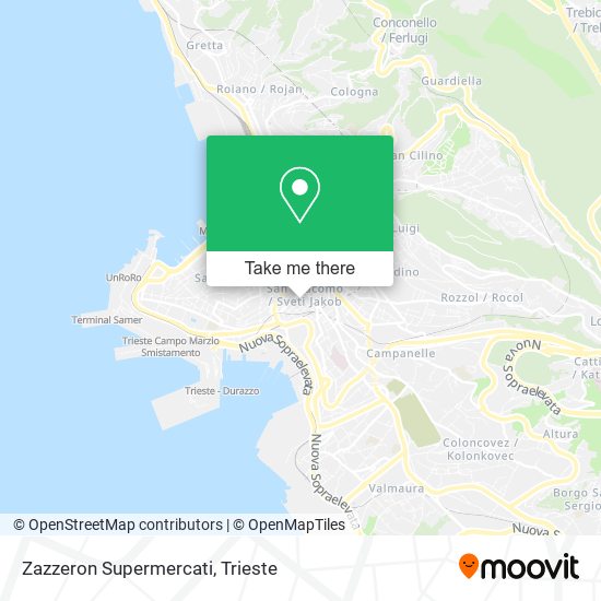 Zazzeron Supermercati map