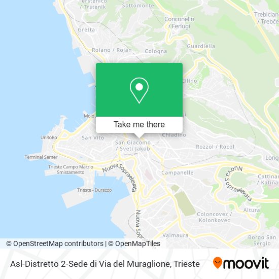 Asl-Distretto 2-Sede di Via del Muraglione map