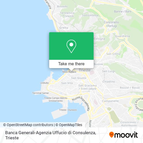 Banca Generali-Agenzia Uffucio di Consulenza map