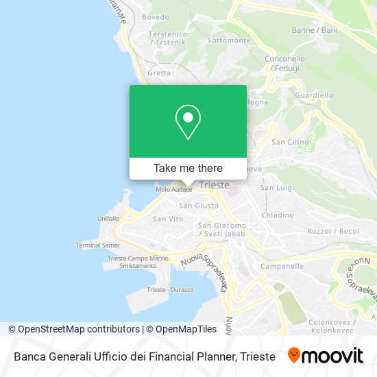 Banca Generali Ufficio dei Financial Planner map