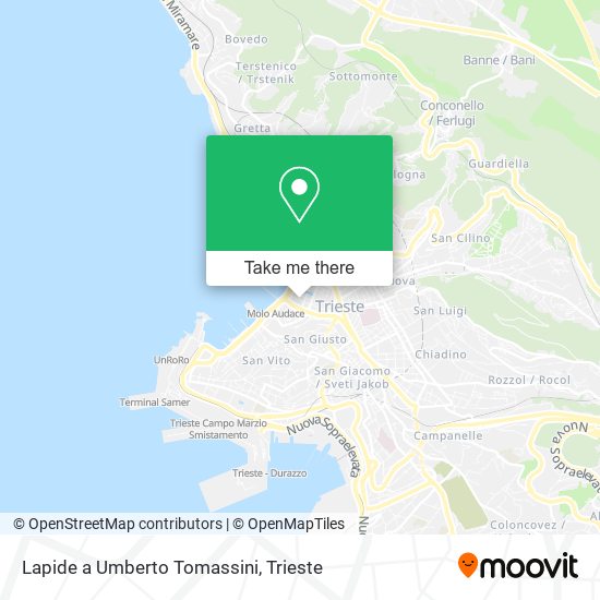 Lapide a Umberto Tomassini map