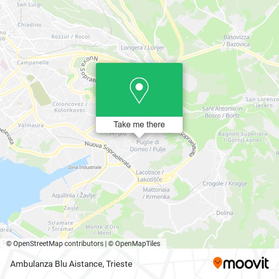 Ambulanza Blu Aistance map