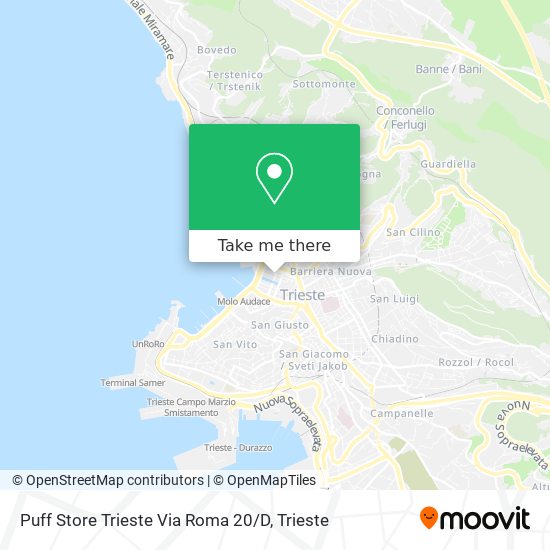 Puff Store Trieste Via Roma 20 / D map