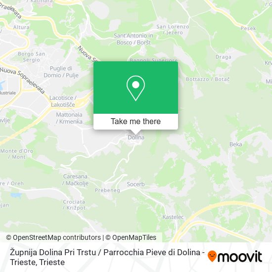 Župnija Dolina Pri Trstu / Parrocchia Pieve di Dolina - Trieste map