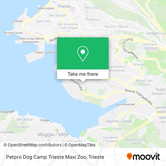 Petpro Dog Camp Trieste Maxi Zoo map