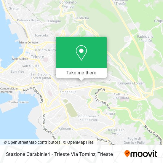 Stazione Carabinieri - Trieste Via Tominz map