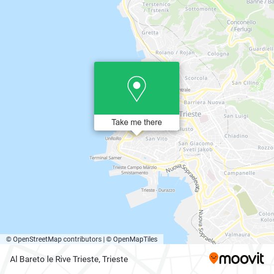 Al Bareto le Rive Trieste map