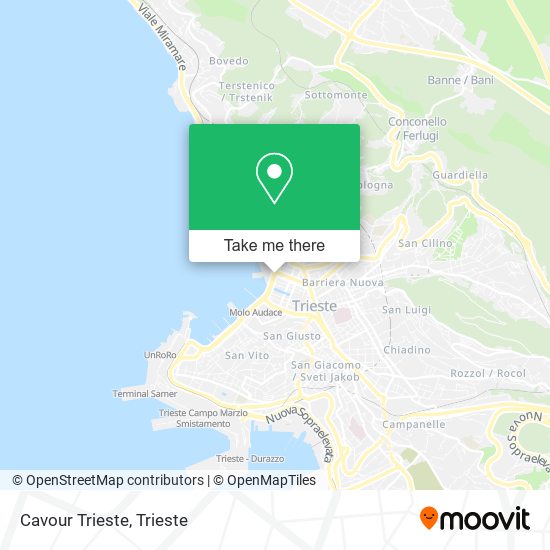 Cavour Trieste map