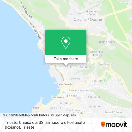 Trieste, Chiesa dei SS. Ermacora e Fortunato (Roiano) map