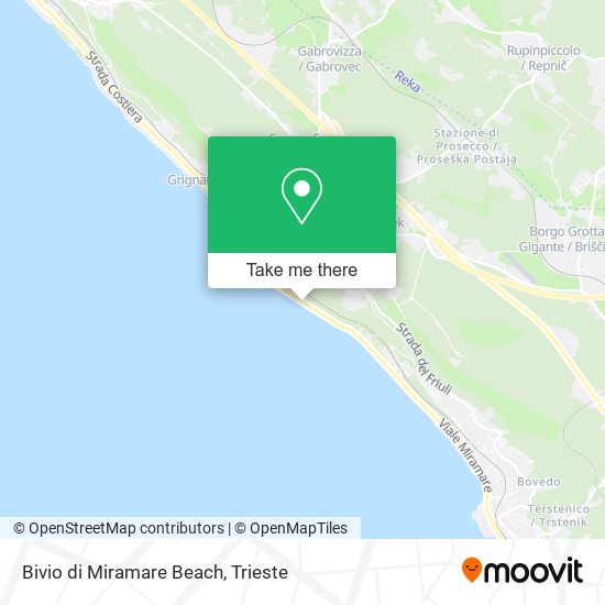 Bivio di Miramare Beach map