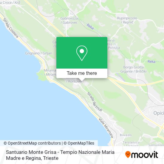 Santuario Monte Grisa - Tempio Nazionale Maria Madre e Regina map