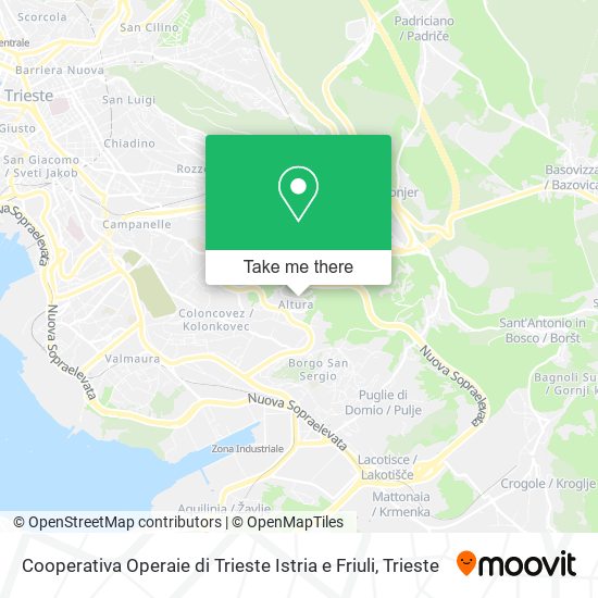 Cooperativa Operaie di Trieste Istria e Friuli map
