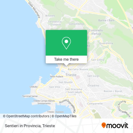 Sentieri in Provincia map