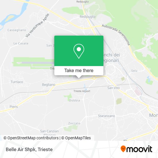 Belle Air Shpk map