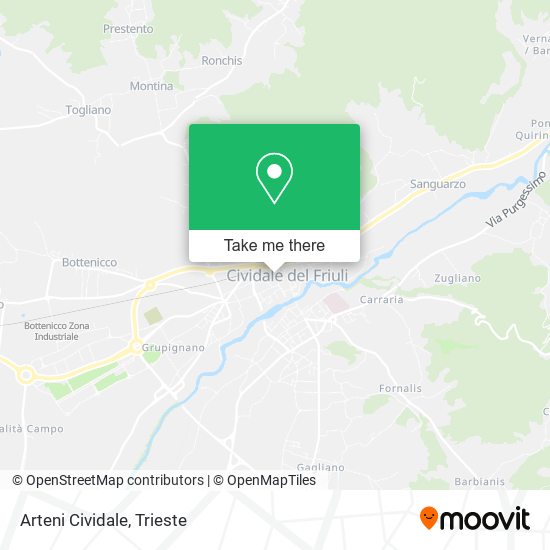 Arteni Cividale map