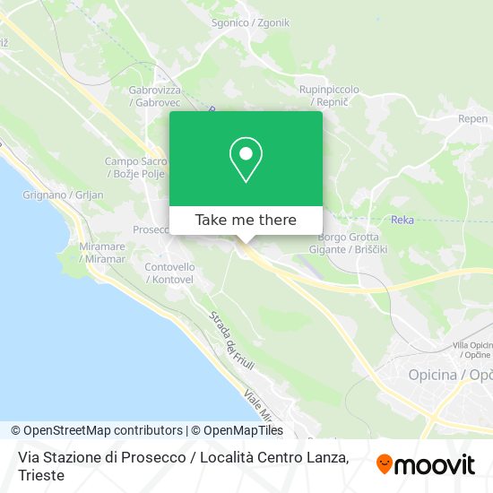 Via Stazione di Prosecco / Località Centro Lanza map