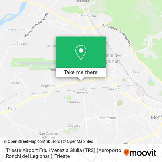 Trieste Airport Friuli Venezia Giulia (TRS) (Aeroporto Ronchi dei Legionari) map