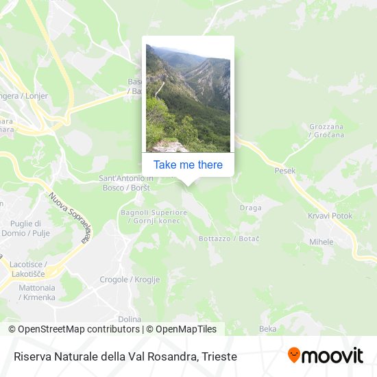 Riserva Naturale della Val Rosandra map