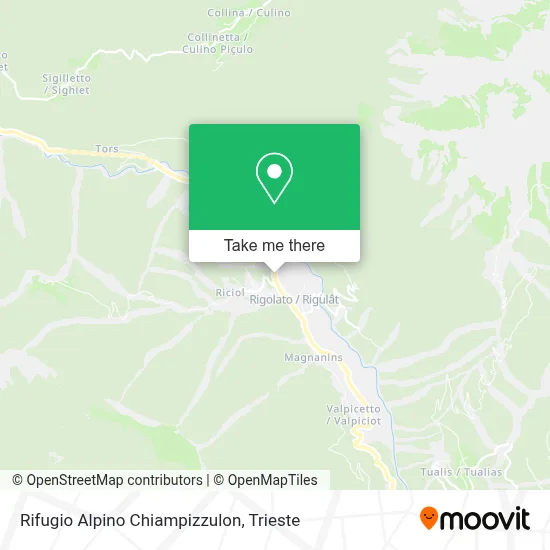 Rifugio Alpino Chiampizzulon map