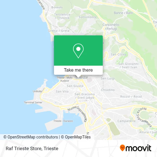 Raf Trieste Store map
