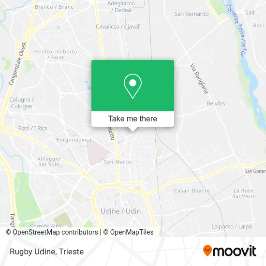 Rugby Udine map
