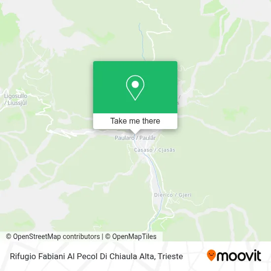 Rifugio Fabiani Al Pecol Di Chiaula Alta map