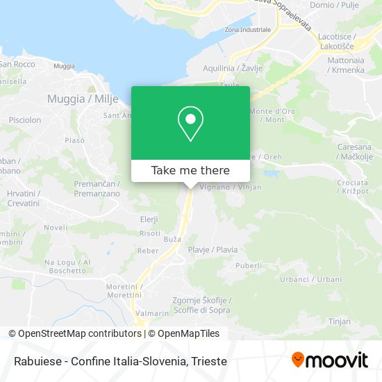 Rabuiese - Confine Italia-Slovenia map