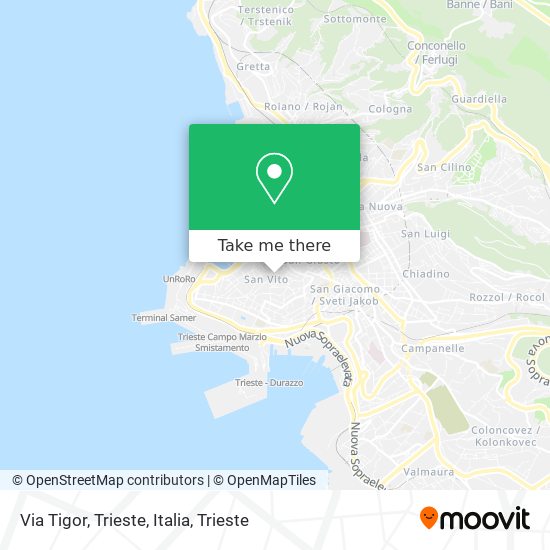 Via Tigor, Trieste, Italia map