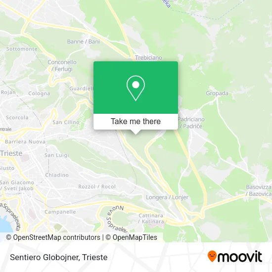 Sentiero Globojner map