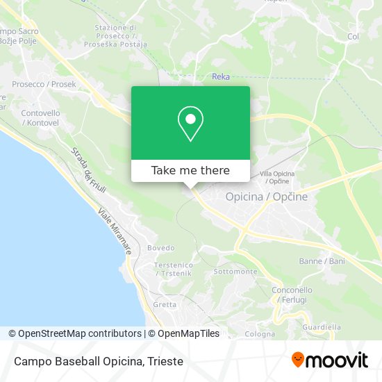 Campo Baseball Opicina map