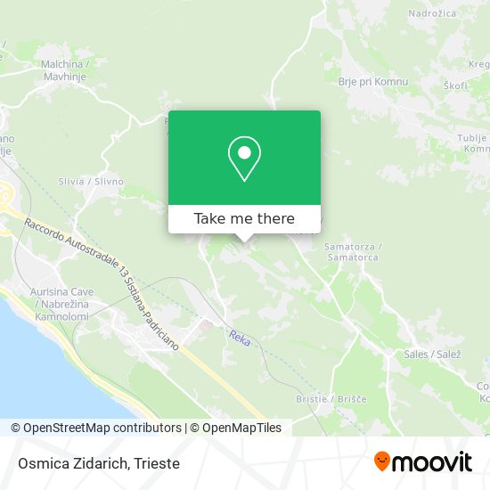 Osmica Zidarich map