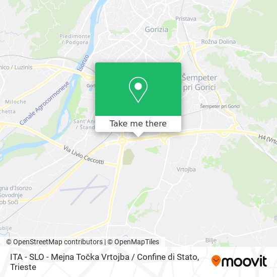 ITA - SLO - Mejna Točka Vrtojba / Confine di Stato map