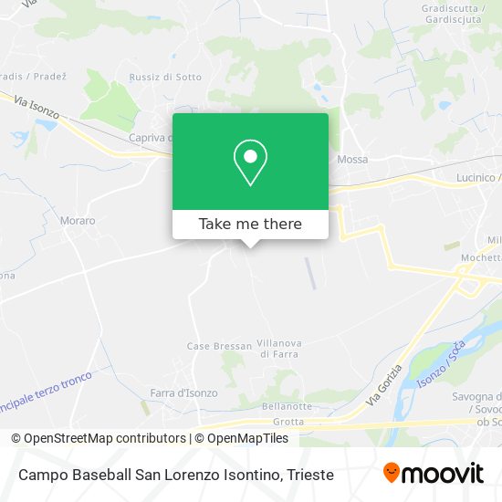 Campo Baseball San Lorenzo Isontino map