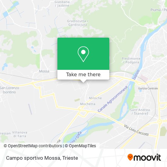 Campo sportivo Mossa map