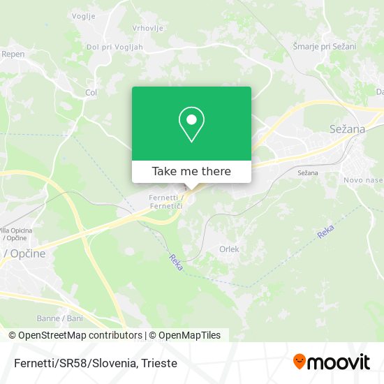 Fernetti/SR58/Slovenia map